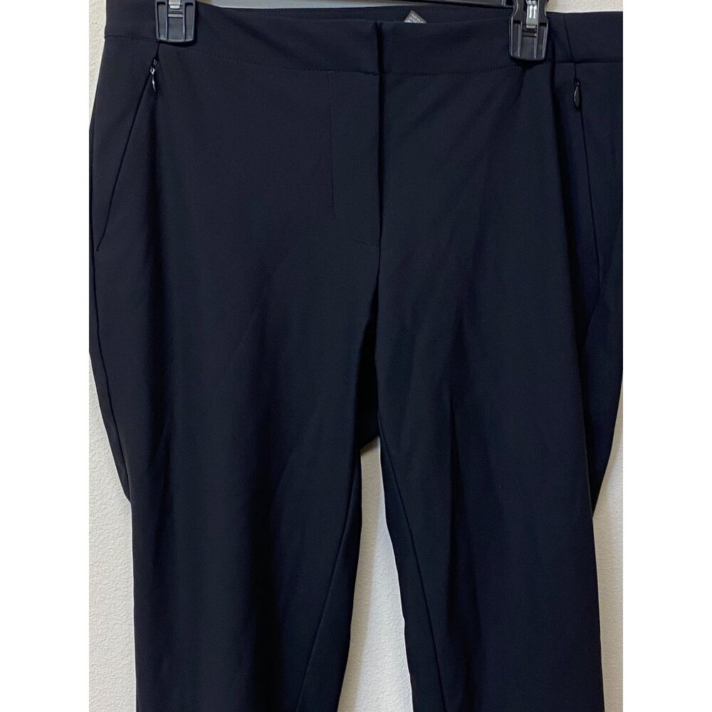 Calvin Klein Women's Black Solid Casual Mid Rise Slim Fit Ankle Dress Pants NWT - Picture 2 of 5